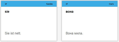Картки для вивчення слів, початковий рівень. Німецька А1